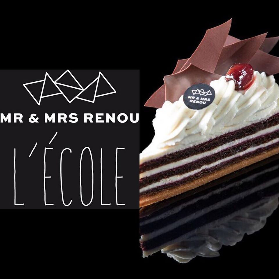 Logo Ecole Renou avec part de gâteau