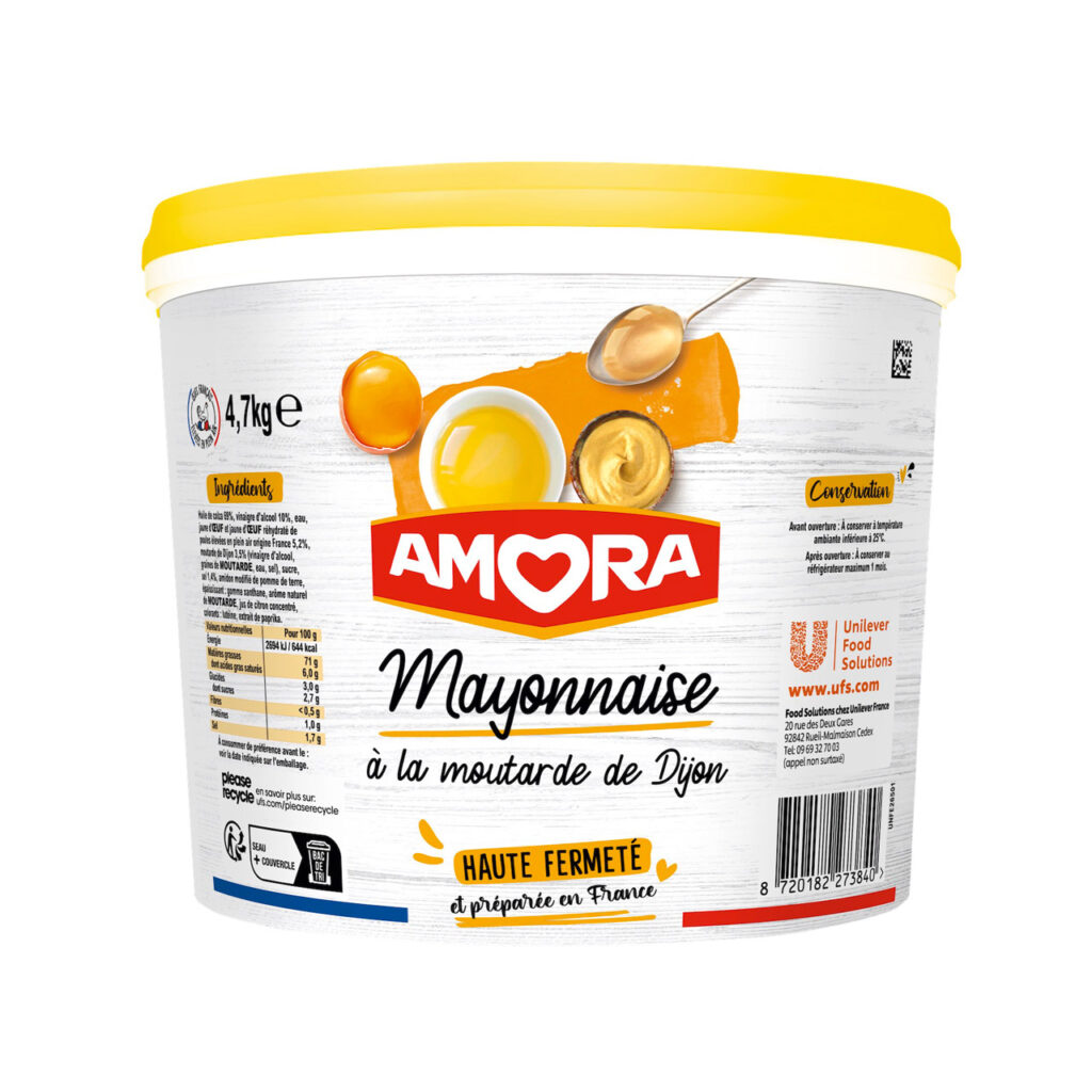 AMORA Mayonnaise à la moutarde de Dijon seau de 4,7kg